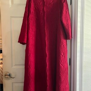 Elegant Red Textured Long Dress